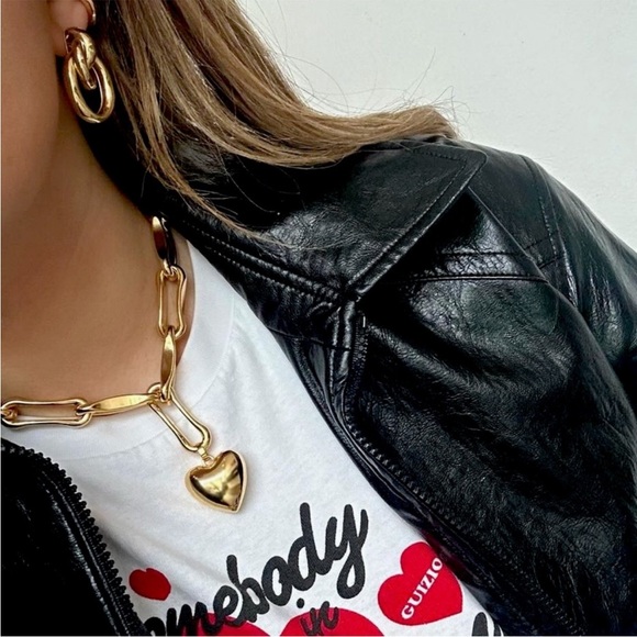 LAST ONE- PRICE FIRM💕NWT Martha Calvo Joolz 14k Heart Chain Necklace - Picture 3 of 6